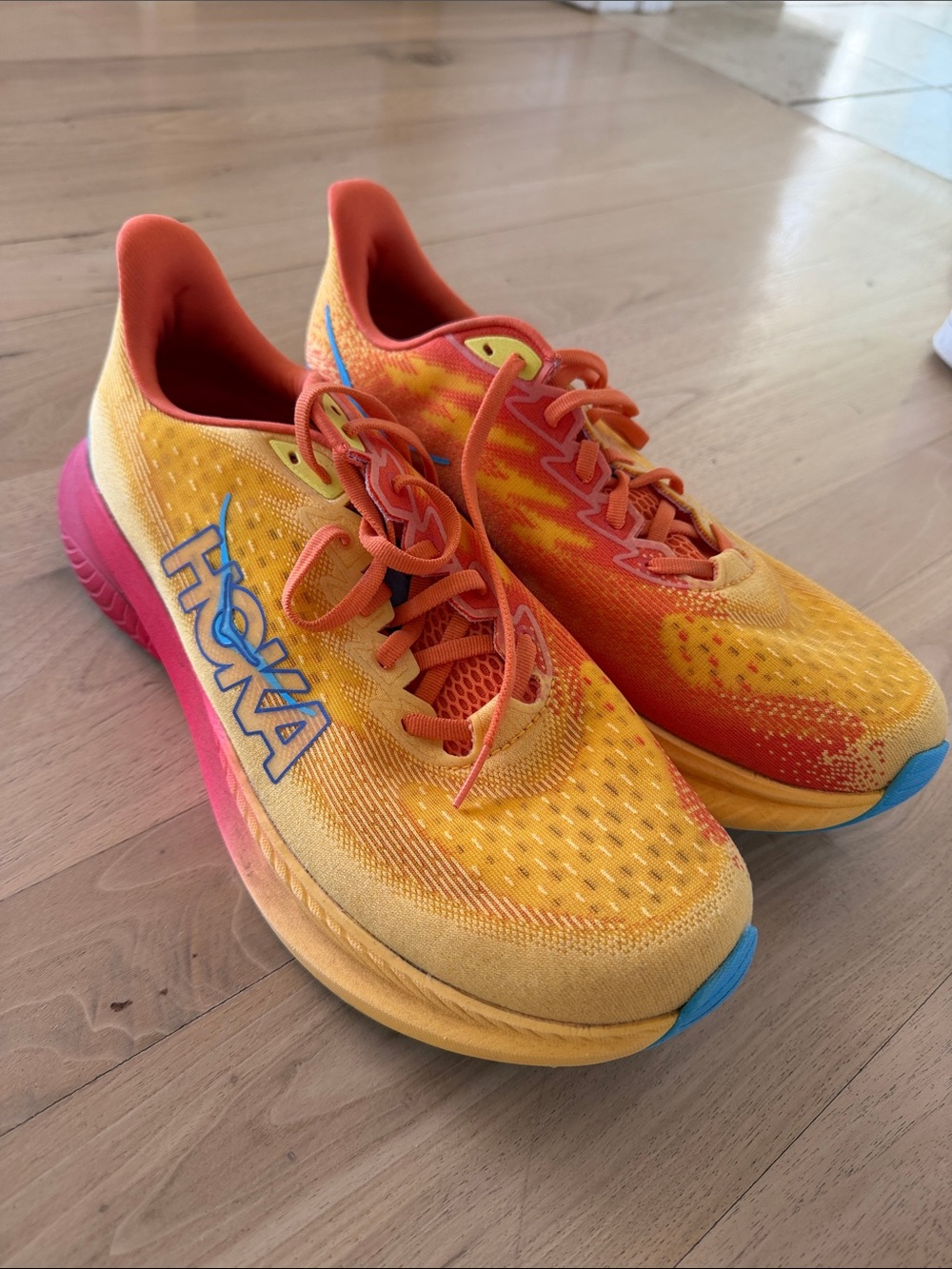 Hoka Kids Orange, Yellow & Pink Running Sneakers